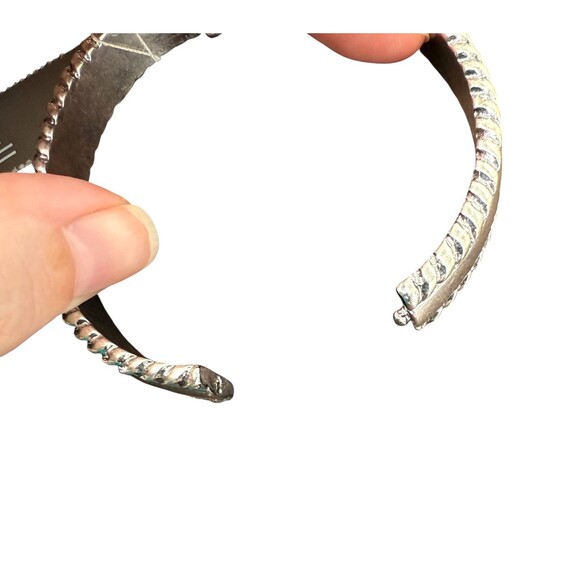 J. Jill Hinged Bracelet Bangle Silver Tone Braided Rope Magnetic Classic Polish - Picture 9 of 15